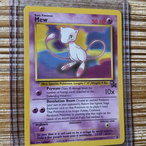 1 Vintage 1999 Pokemon Card Mew Black Star Promo 8 NM-Mint