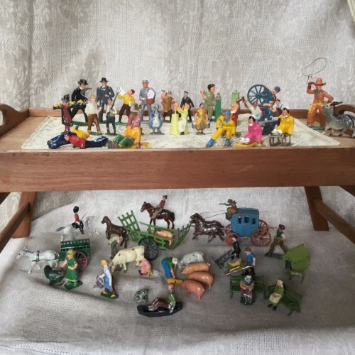 COLLECTION OF VINTAGE FARM - THEMED TOY FIGURINES MADE OF PAINTED LEAD