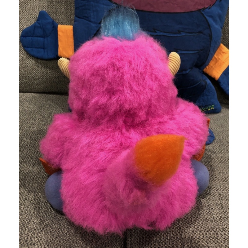 1986 Amtoy My Pet Monster Wogster Puppet with Cuffs and Pillow, RARE!